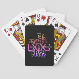 Rainbow Dog Word Art Playing Cards