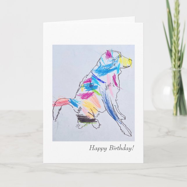 Rainbow Dog's Birthday Card (Front)