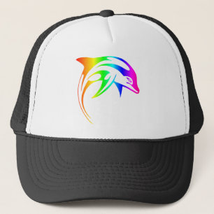 Rainbow Dolphin Trucker Hat