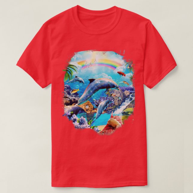 Rainbow Dolphins 1 T-Shirt (Design Front)