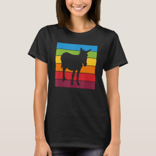 Rainbow Donkey Cute Donkey Picture Colourful Stri T-Shirt
