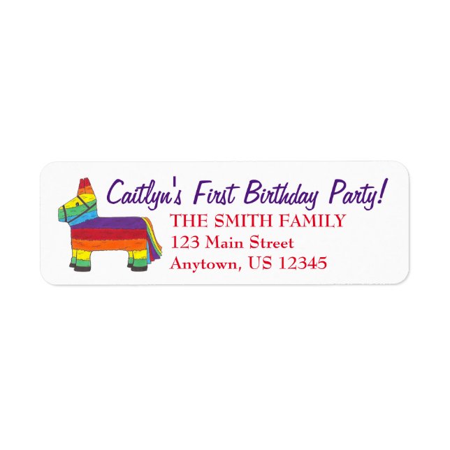 Rainbow Donkey Piñata Birthday Party Fiesta Pride (Front)