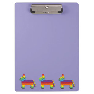 Rainbow Donkey Piñata Cinco de Mayo Pride Fiesta Clipboard