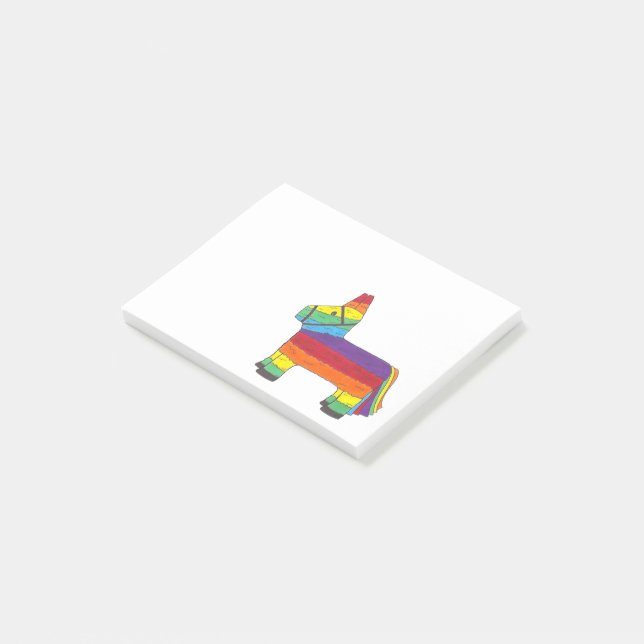 Rainbow Donkey Piñata Party Favour Fiesta Celebrat Post-it Notes (Angled)