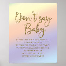 Rainbow Don't Say Baby Baby Shower Game