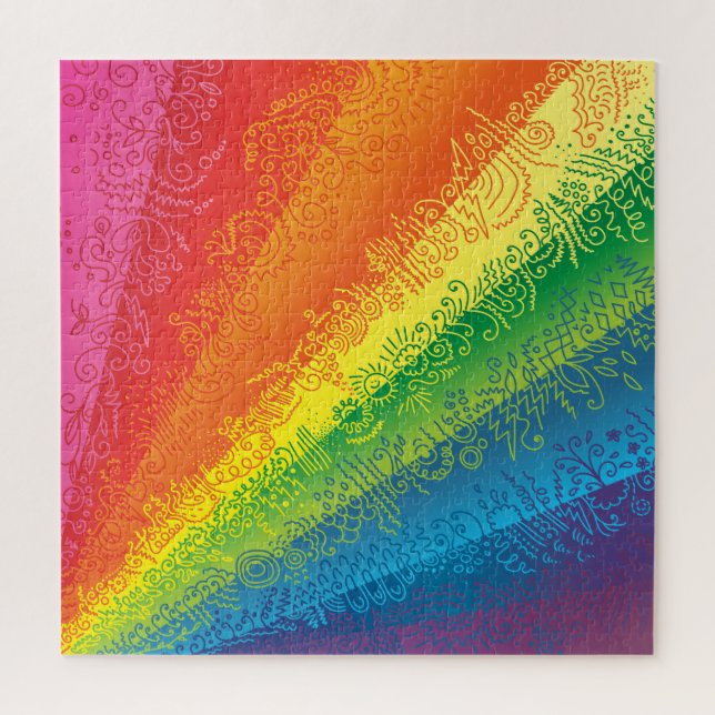 Rainbow Doodle Artwork Jigsaw Puzzle (Vertical)