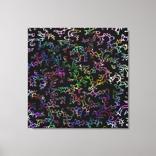 Rainbow Doodles Stretched Canvas Print (Front)