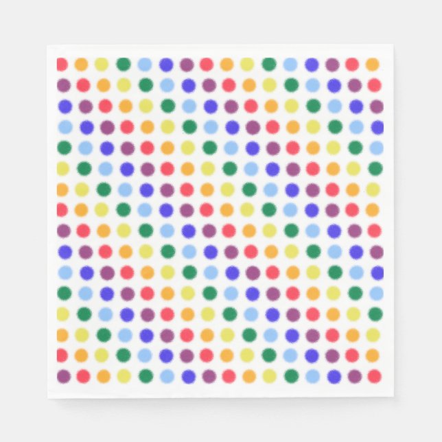Rainbow Dot Confetti Party Napkin (Front)