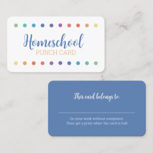 Rainbow Dot Homeschool Punch Card