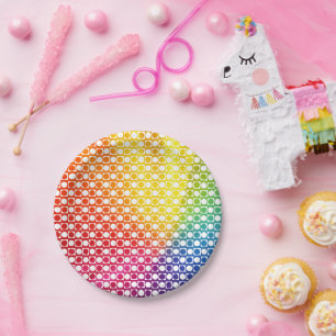 Rainbow Dot Paper Plate