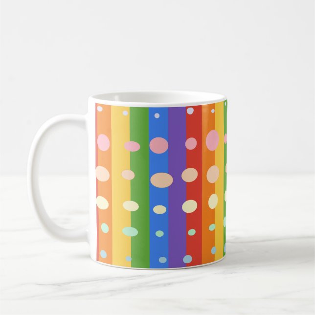 RAINBOW DOT SRIPES COFFEE MUG (Left)
