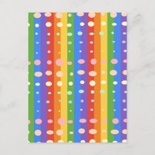 RAINBOW DOT SRIPES HOLIDAY POSTCARD