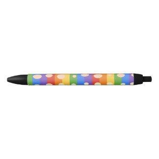 RAINBOW DOT STRIPES BLACK INK PEN
