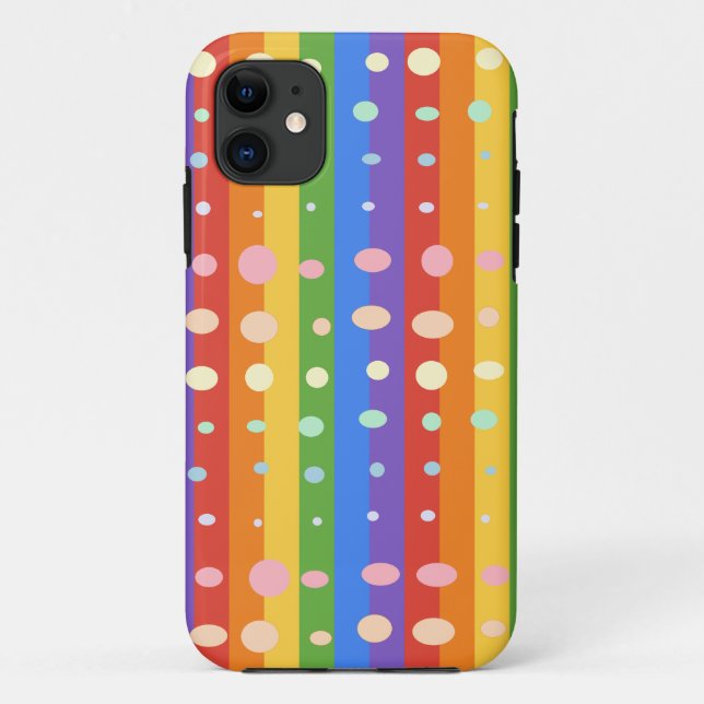 RAINBOW DOT STRIPES Case-Mate iPhone CASE (Back)
