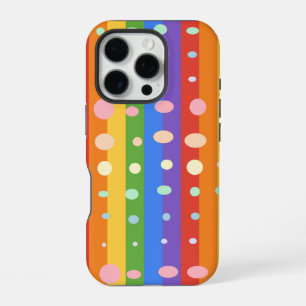 RAINBOW DOT STRIPES iPhone 16 PRO CASE