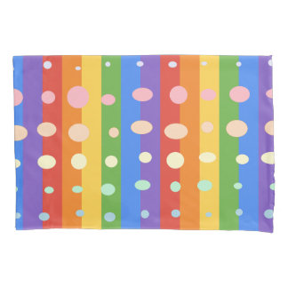 RAINBOW DOT STRIPES PILLOWCASE