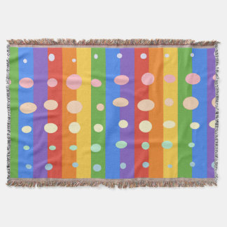 RAINBOW DOT STRIPES THROW BLANKET