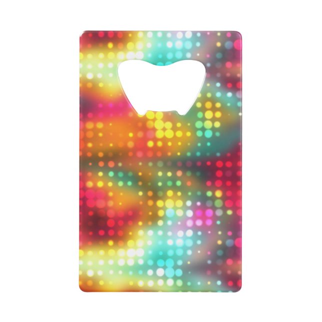 Rainbow Dots Abstract Pattern Wallet Bottle Opener (Front)
