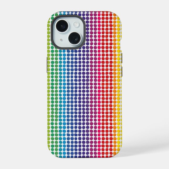 Rainbow Dots Pattern iPhone 15 Case (Back)