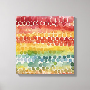 Rainbow dots Watercolor wall art
