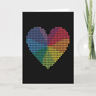 Rainbow Dotted Heart Love Card