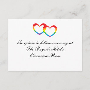 "Rainbow Double Hearts" Reception Cards