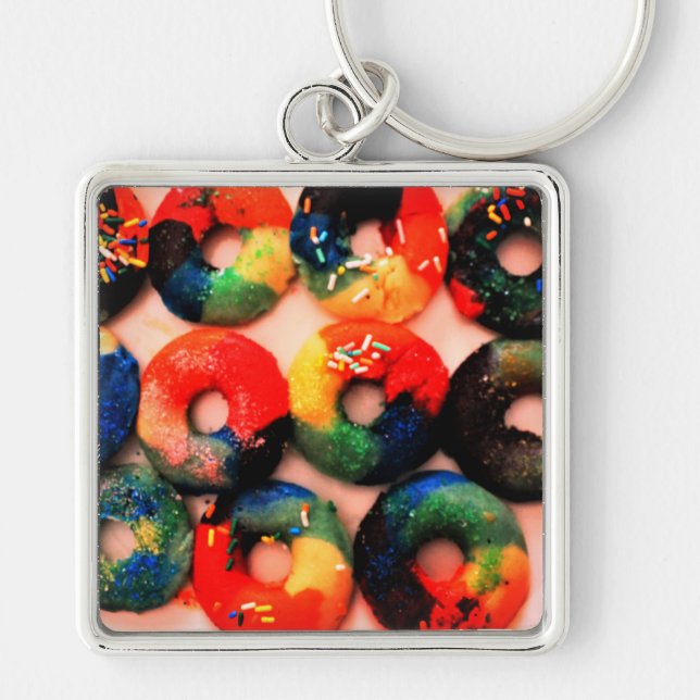 Rainbow Doughnuts Keychain (Front)