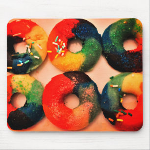 Rainbow Doughnuts Mouse Pad