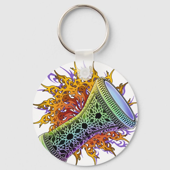 Rainbow Doumbek Keychain (Front)