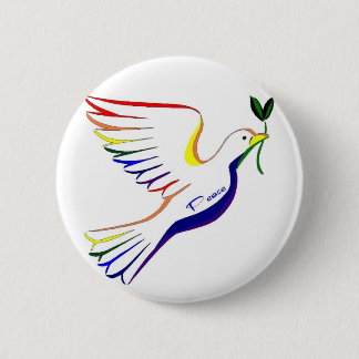 Rainbow Dove 2 Inch Round Button
