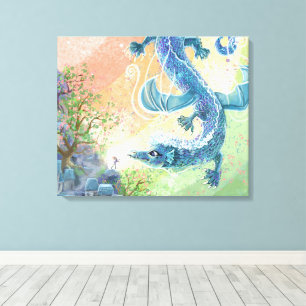 Rainbow Dragon Art Canvas Print