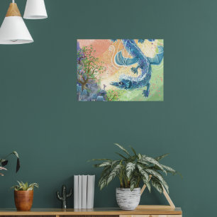 Rainbow Dragon Art Poster
