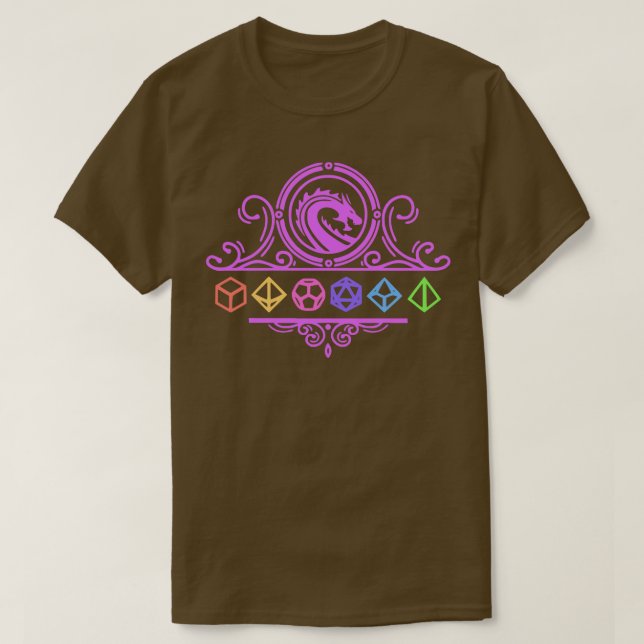 Rainbow Dragon Crest T-Shirt (Design Front)