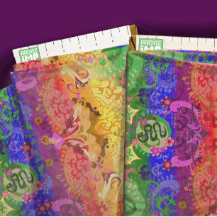 Rainbow dragon damask gay pride flag colours  fabric