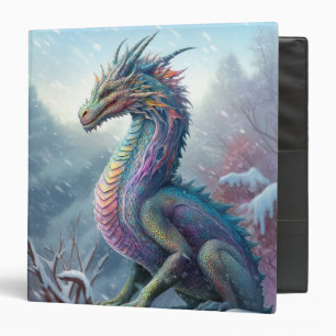Rainbow Dragon In The Snow Fantasy Art Binder