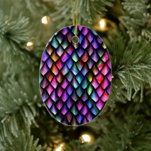 Rainbow Dragon Scales Ornament