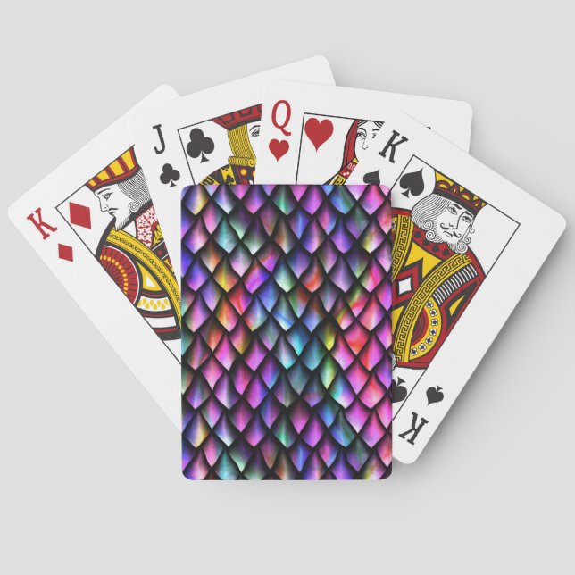 Rainbow Dragon Scales Playing Cards (Back)