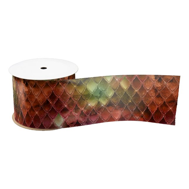 Rainbow Dragon Scales Satin Ribbon (Spool)