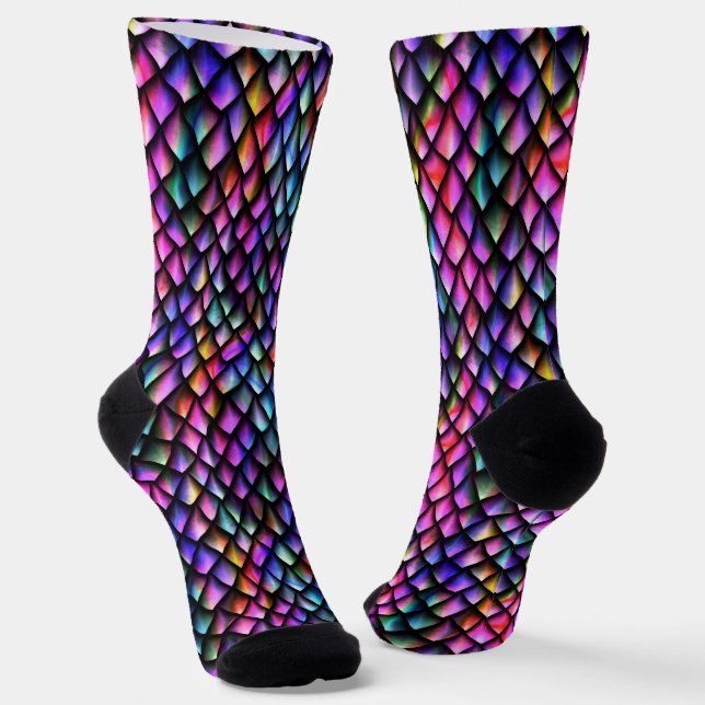 Rainbow Dragon Scales Socks #2 (Angled)