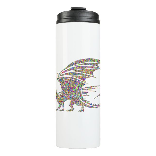 Rainbow Dragon Tribal Tattoo Gift Idea Thermal Tumbler (Front)