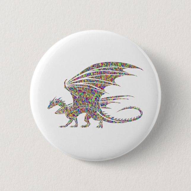 Rainbow Dragon Tribal Tattoo Idée cadeau 2 Inch Round Button (Front)