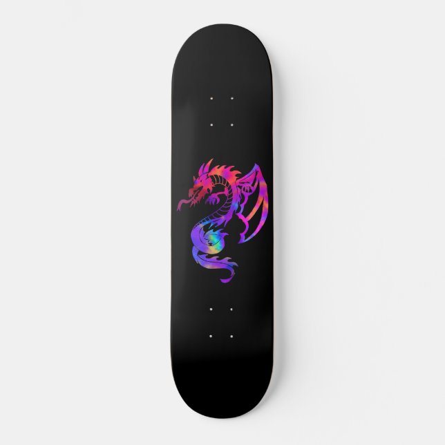 Rainbow Dragon Tribal Tattoo Skateboard (Front)