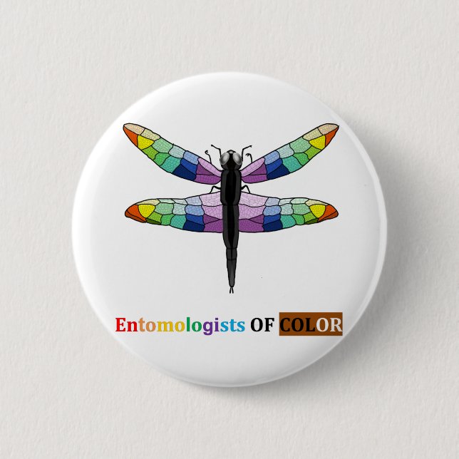 Rainbow Dragonfly 2 Inch Round Button (Front)