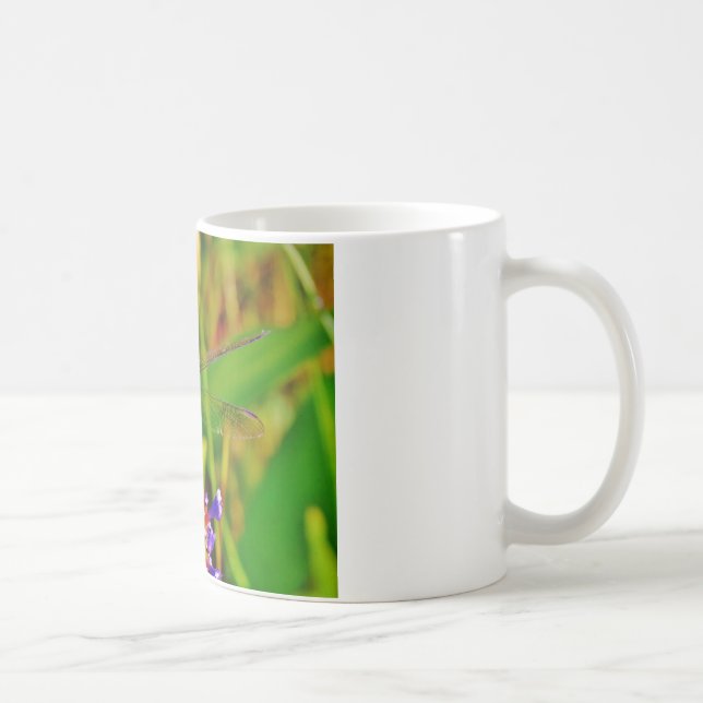 Rainbow Dragonfly and flower Coffee Mug (Right)