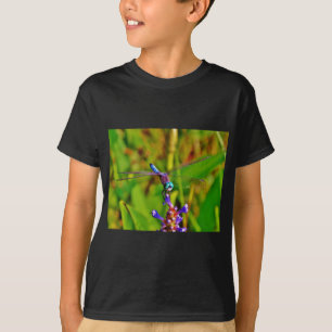 Rainbow Dragonfly and flower T-Shirt