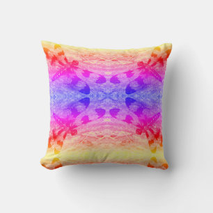 rainbow dragonfly pattern solid blue back throw pillow