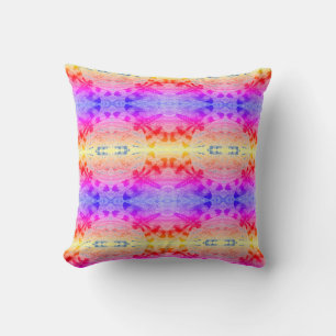 rainbow dragonfly pattern solid blue back throw pillow