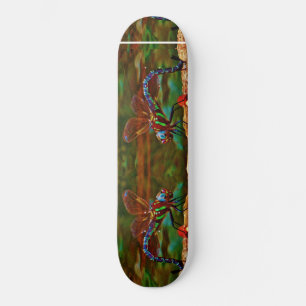 Rainbow Dragonfly, Teal & purple Dragonfly Skateboard
