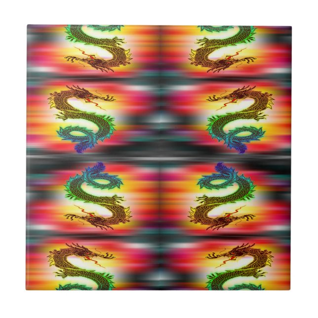 Rainbow dragons tile (Front)