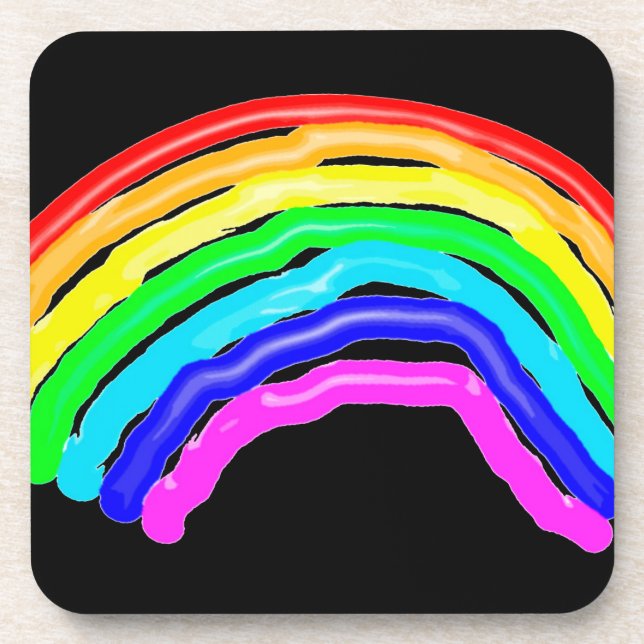 Rainbow drawn coaster (Front)